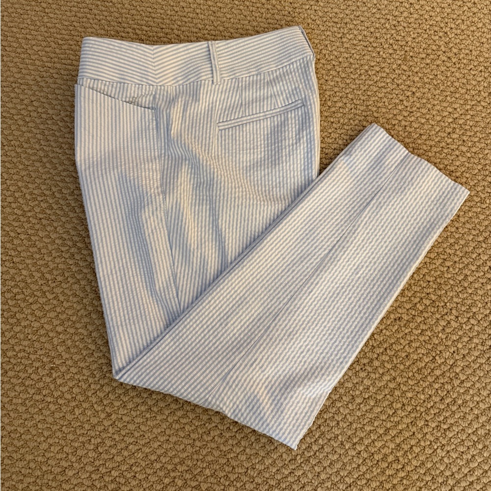 Loft Seersuckerker curvy skinny ankle pants